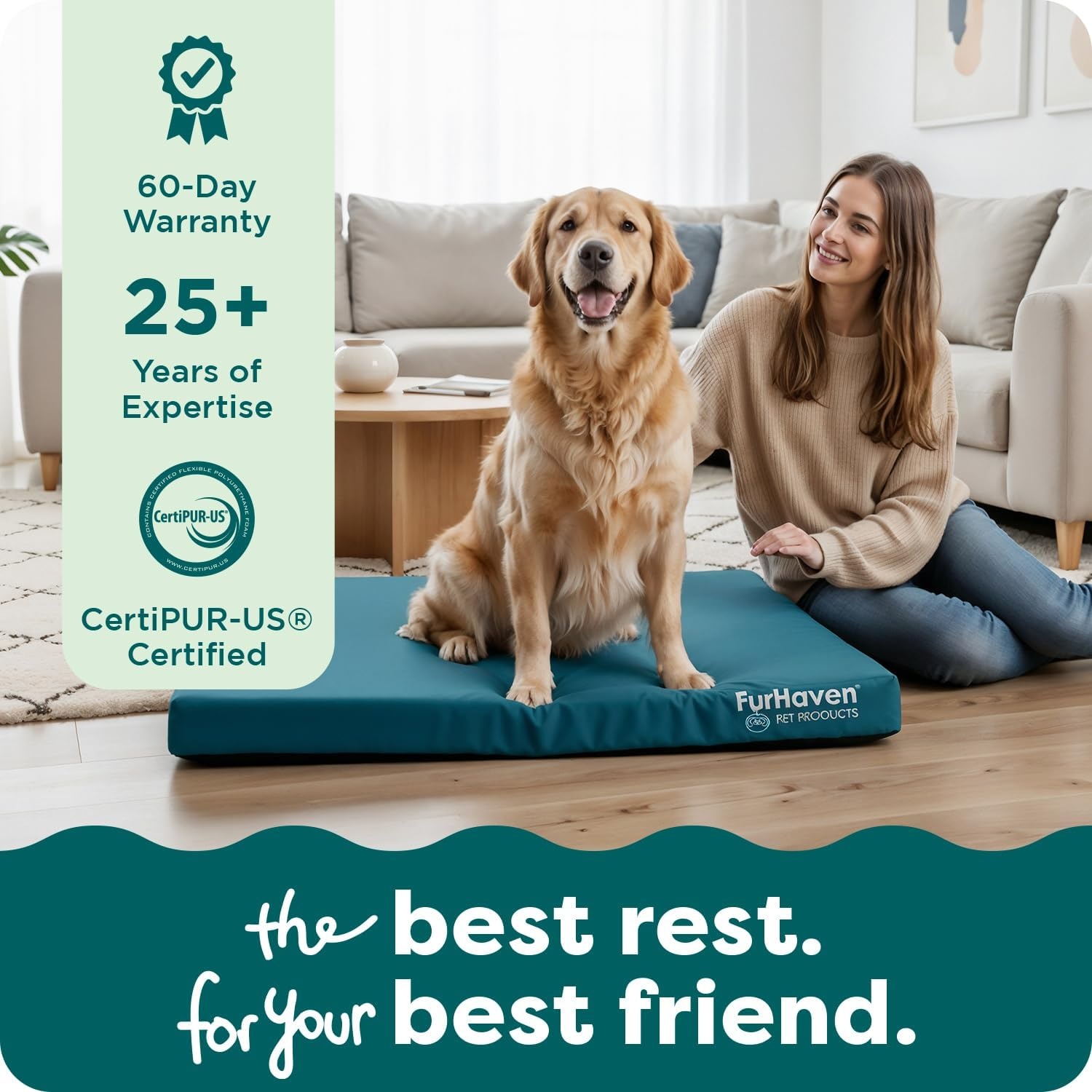image:imageFurhaven WaterResistant Orthopedic Dog Bed for Large Dogs w Removable Washable Cover For Dogs Up to 95 lbs IndoorOutdoor Logo Print Oxford Polycanvas Mattress Stone Gray JumboXLWaterResistant Logo Print Deep Lagoon