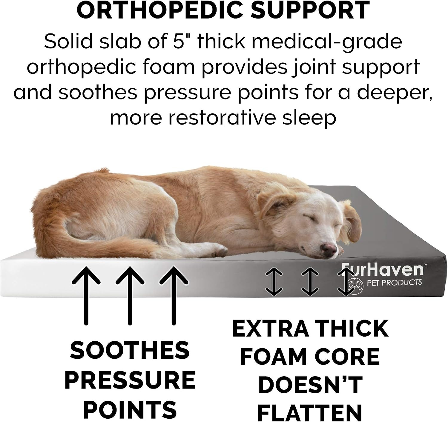 image:imageFurhaven WaterResistant Orthopedic Dog Bed for Large Dogs w Removable Washable Cover For Dogs Up to 95 lbs IndoorOutdoor Logo Print Oxford Polycanvas Mattress Stone Gray JumboXLWaterResistant Logo Print Stone Gray