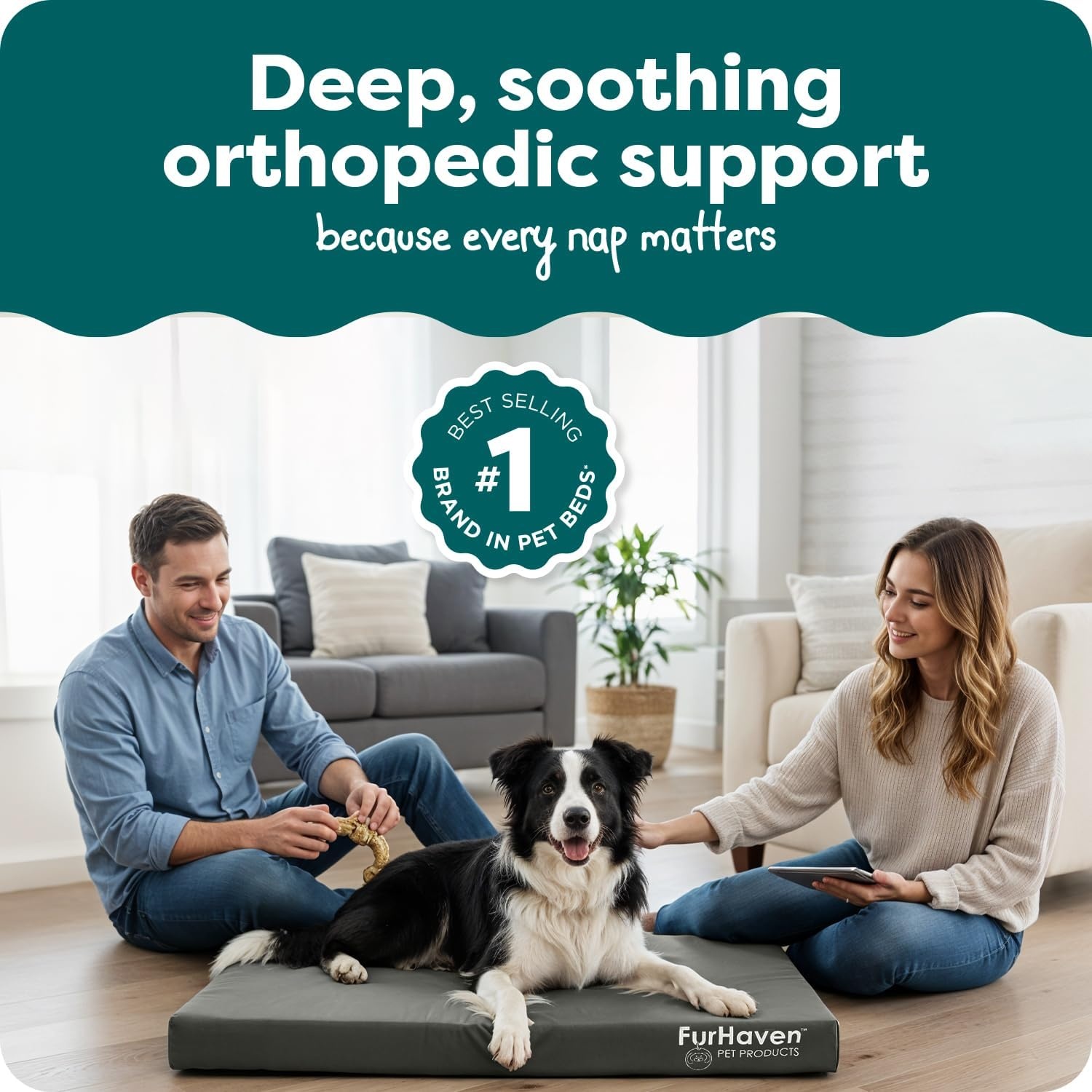 image:imageFurhaven WaterResistant Orthopedic Dog Bed for Large Dogs w Removable Washable Cover For Dogs Up to 95 lbs IndoorOutdoor Logo Print Oxford Polycanvas Mattress Stone Gray JumboXLWaterResistant Logo Print Stone Gray