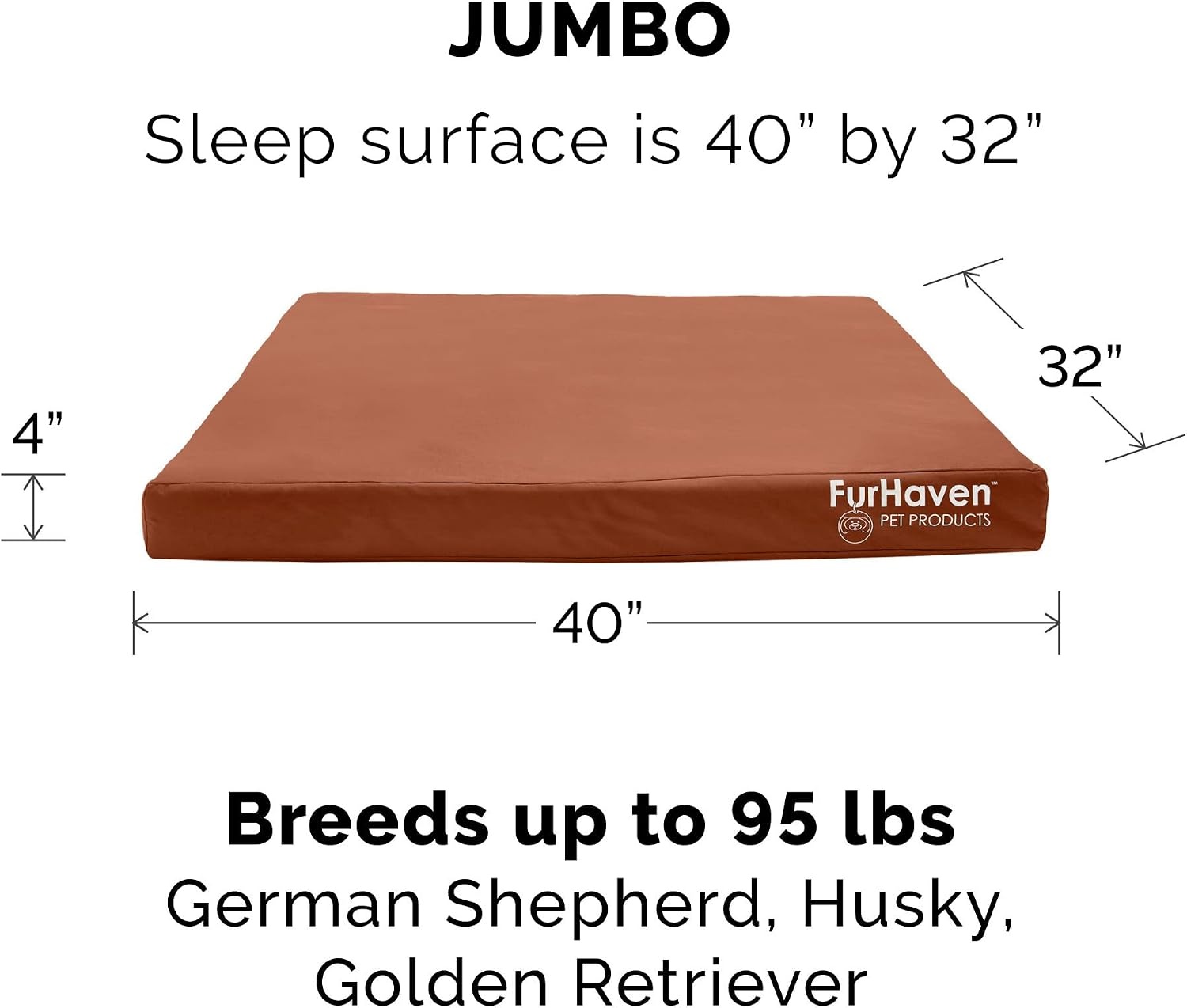 image:imageFurhaven WaterResistant Orthopedic Dog Bed for Large Dogs w Removable Washable Cover For Dogs Up to 95 lbs IndoorOutdoor Logo Print Oxford Polycanvas Mattress Stone Gray JumboXLWaterResistant Logo Print Chestnut