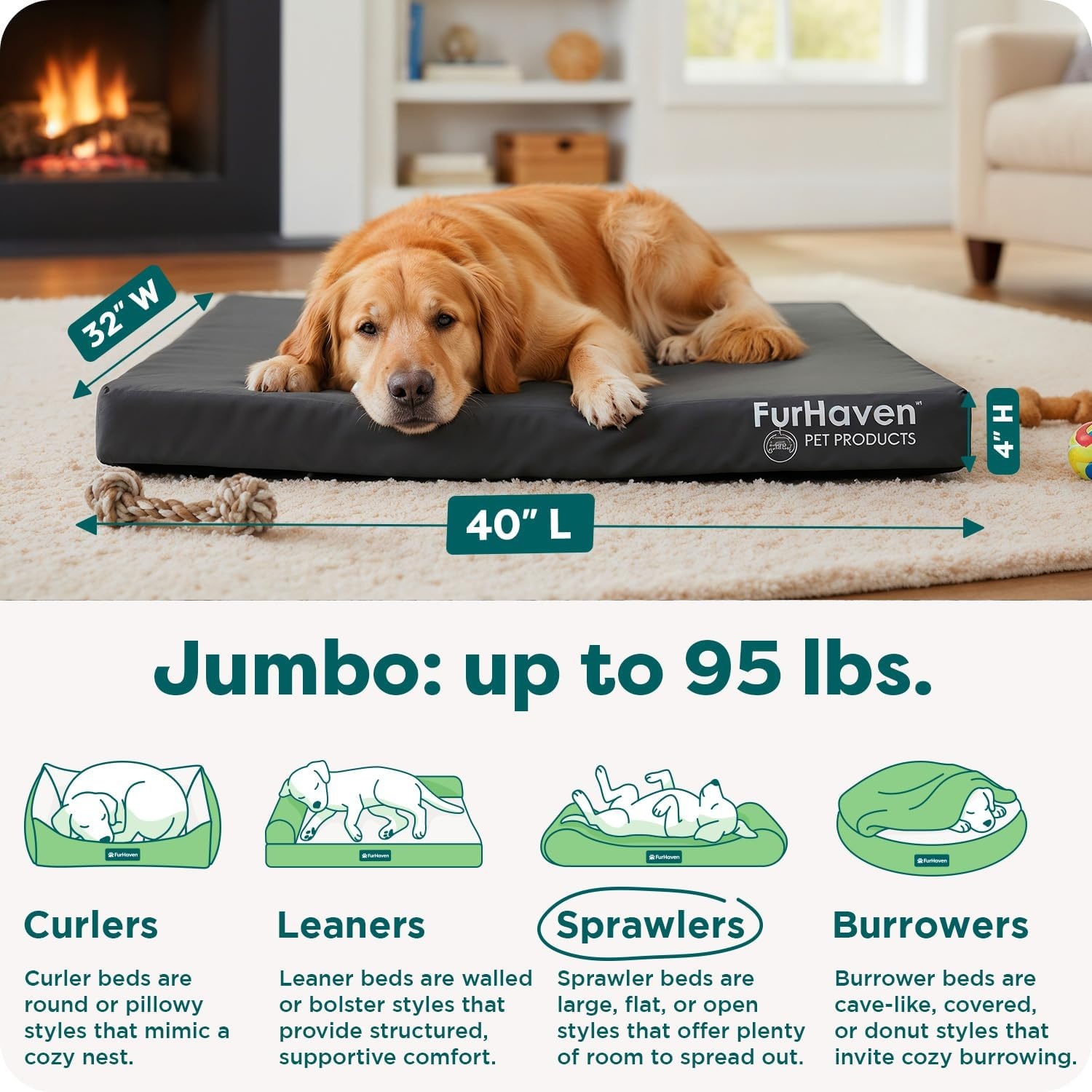 image:imageFurhaven WaterResistant Orthopedic Dog Bed for Large Dogs w Removable Washable Cover For Dogs Up to 95 lbs IndoorOutdoor Logo Print Oxford Polycanvas Mattress Stone Gray JumboXLWaterResistant Logo Print Stone Gray