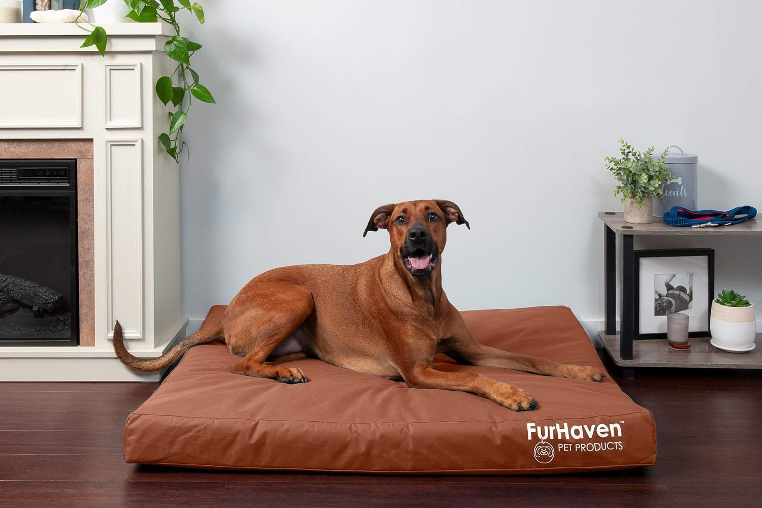 image:imageFurhaven WaterResistant Orthopedic Dog Bed for Large Dogs w Removable Washable Cover For Dogs Up to 95 lbs IndoorOutdoor Logo Print Oxford Polycanvas Mattress Stone Gray JumboXLWaterResistant Logo Print Chestnut