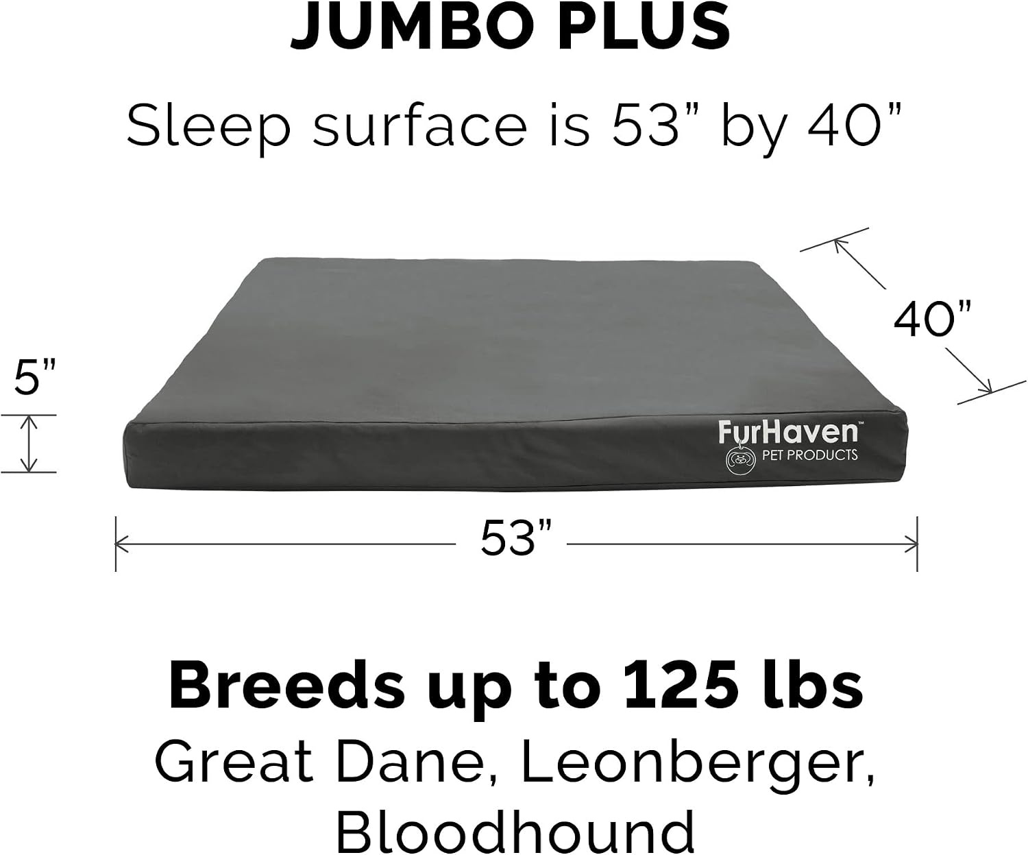 image:imageFurhaven WaterResistant Orthopedic Dog Bed for Large Dogs w Removable Washable Cover For Dogs Up to 95 lbs IndoorOutdoor Logo Print Oxford Polycanvas Mattress Stone Gray JumboXLWaterResistant Logo Print Stone Gray
