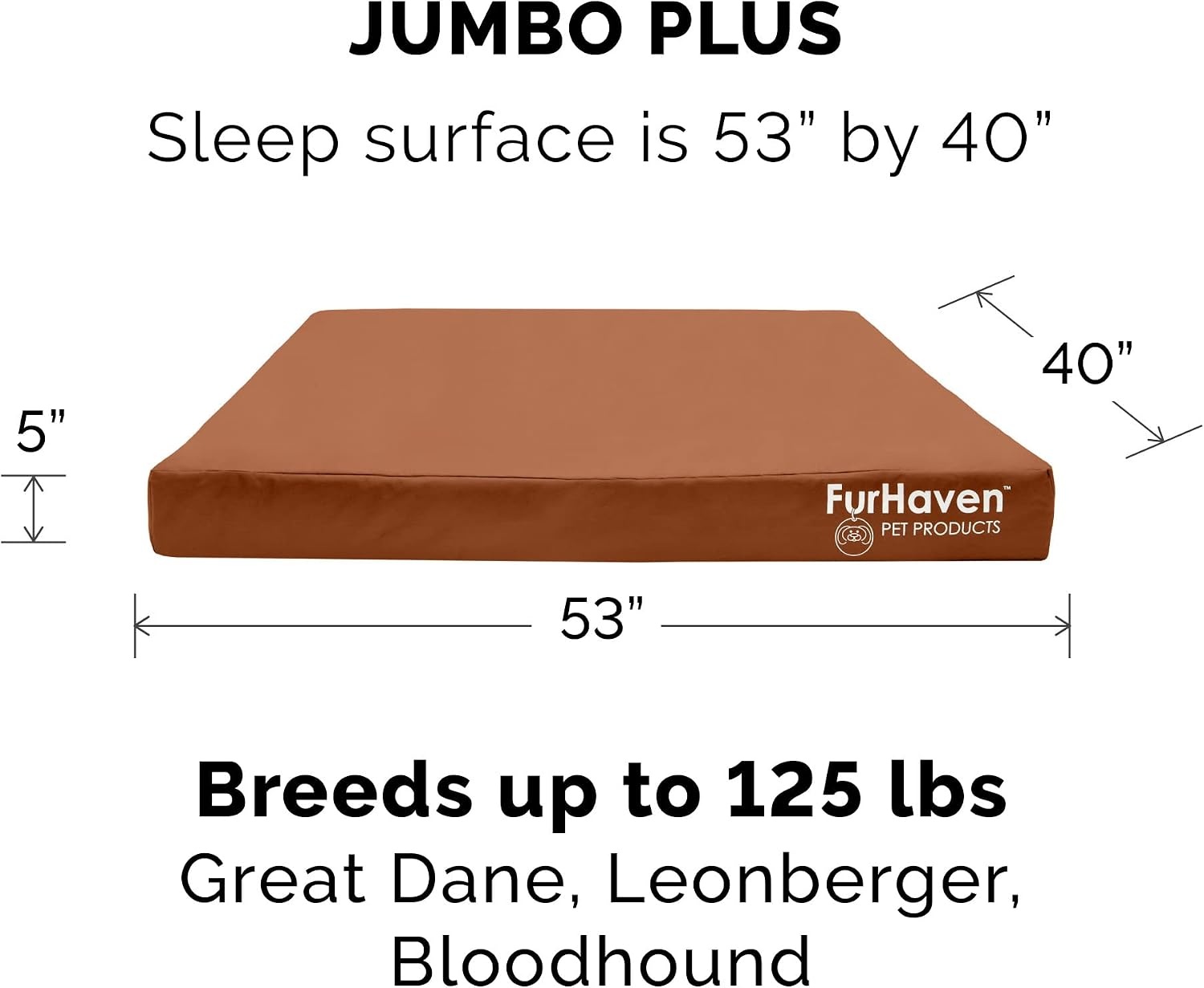 image:imageFurhaven WaterResistant Orthopedic Dog Bed for Large Dogs w Removable Washable Cover For Dogs Up to 95 lbs IndoorOutdoor Logo Print Oxford Polycanvas Mattress Stone Gray JumboXLWaterResistant Logo Print Chestnut