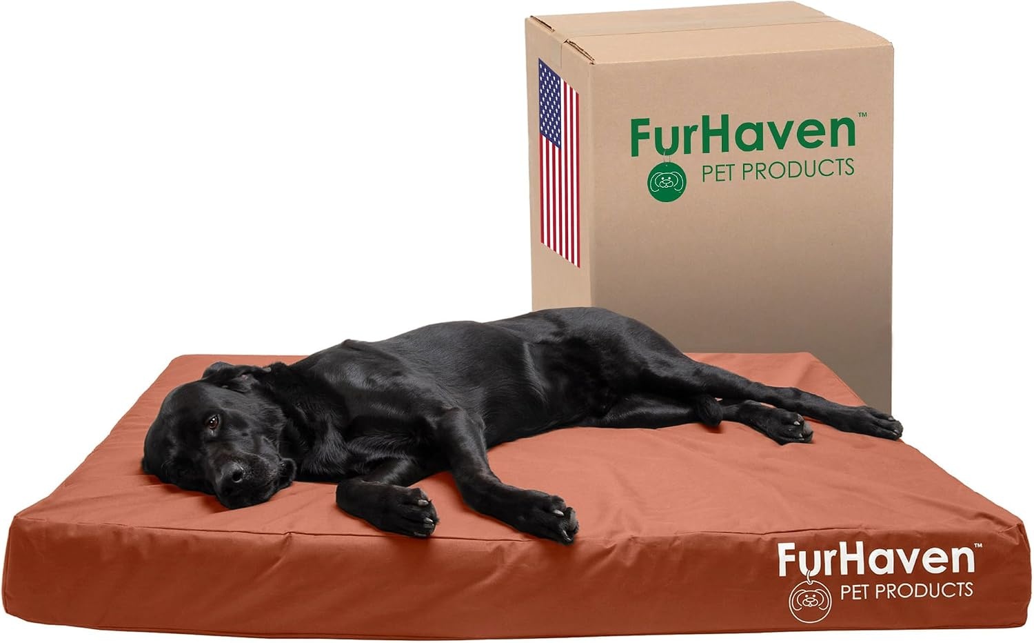 image:imageFurhaven WaterResistant Orthopedic Dog Bed for Large Dogs w Removable Washable Cover For Dogs Up to 95 lbs IndoorOutdoor Logo Print Oxford Polycanvas Mattress Stone Gray JumboXLWaterResistant Logo Print Chestnut