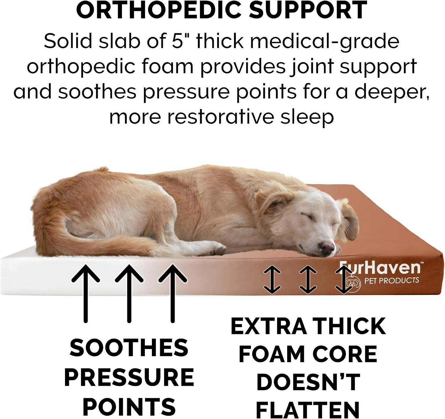 image:imageFurhaven WaterResistant Orthopedic Dog Bed for Large Dogs w Removable Washable Cover For Dogs Up to 95 lbs IndoorOutdoor Logo Print Oxford Polycanvas Mattress Stone Gray JumboXLWaterResistant Logo Print Chestnut