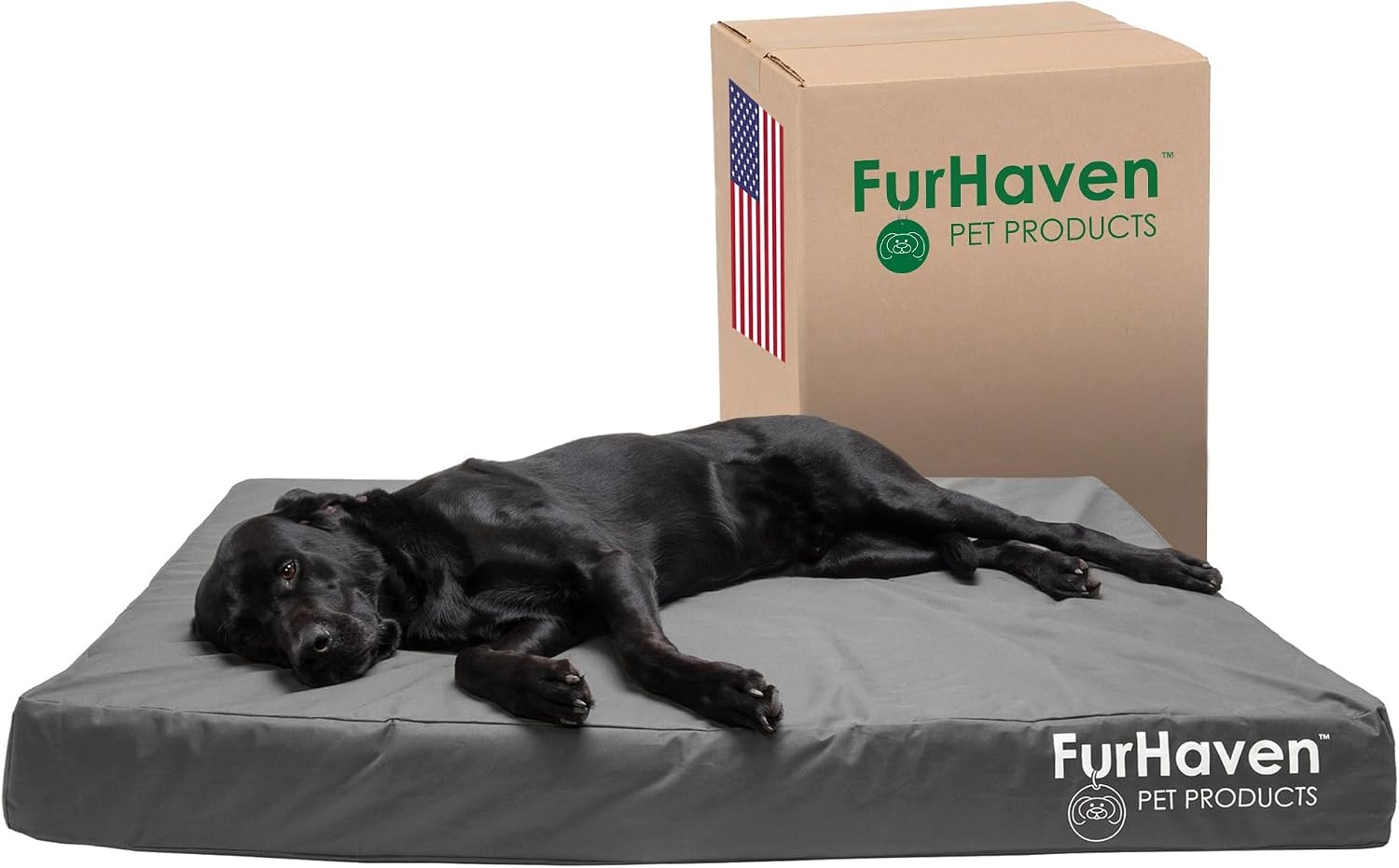 image:imageFurhaven WaterResistant Orthopedic Dog Bed for Large Dogs w Removable Washable Cover For Dogs Up to 95 lbs IndoorOutdoor Logo Print Oxford Polycanvas Mattress Stone Gray JumboXLWaterResistant Logo Print Stone Gray