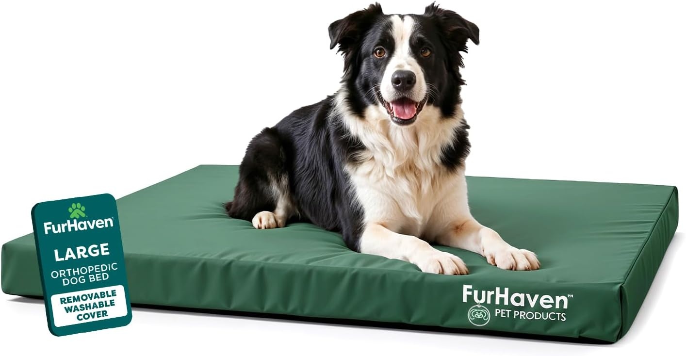 image:imageFurhaven WaterResistant Orthopedic Dog Bed for Large Dogs w Removable Washable Cover For Dogs Up to 95 lbs IndoorOutdoor Logo Print Oxford Polycanvas Mattress Stone Gray JumboXLWaterResistant Logo Print Forest