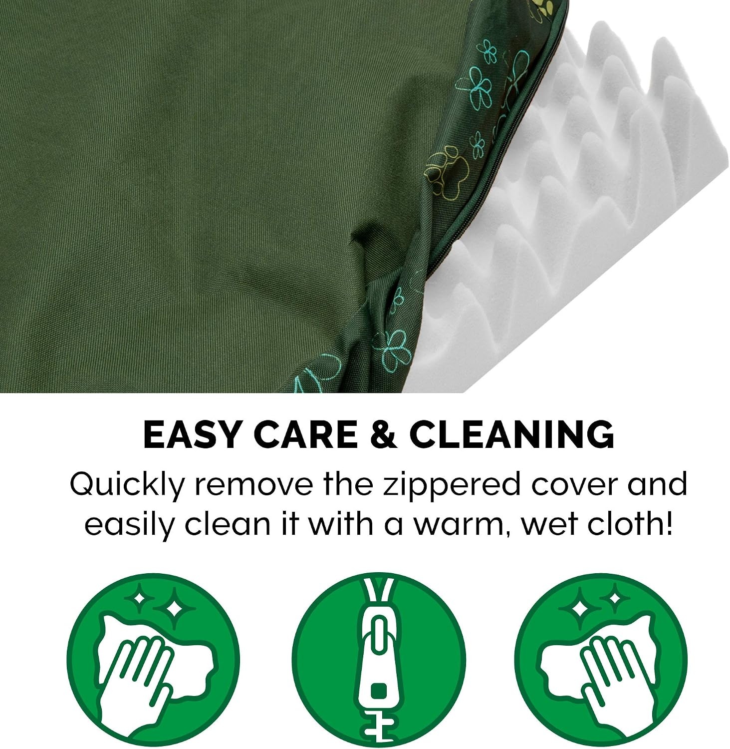 image:imageFurhaven WaterResistant Orthopedic Dog Bed for Large Dogs w Removable Washable Cover For Dogs Up to 95 lbs IndoorOutdoor Logo Print Oxford Polycanvas Mattress Stone Gray JumboXLWaterResistant Garden Print Jungle Green