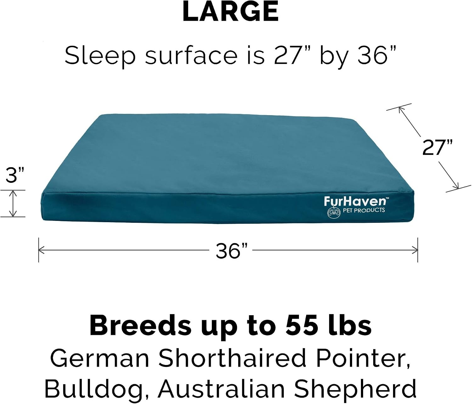 image:imageFurhaven WaterResistant Orthopedic Dog Bed for Large Dogs w Removable Washable Cover For Dogs Up to 95 lbs IndoorOutdoor Logo Print Oxford Polycanvas Mattress Stone Gray JumboXLWaterResistant Logo Print Deep Lagoon