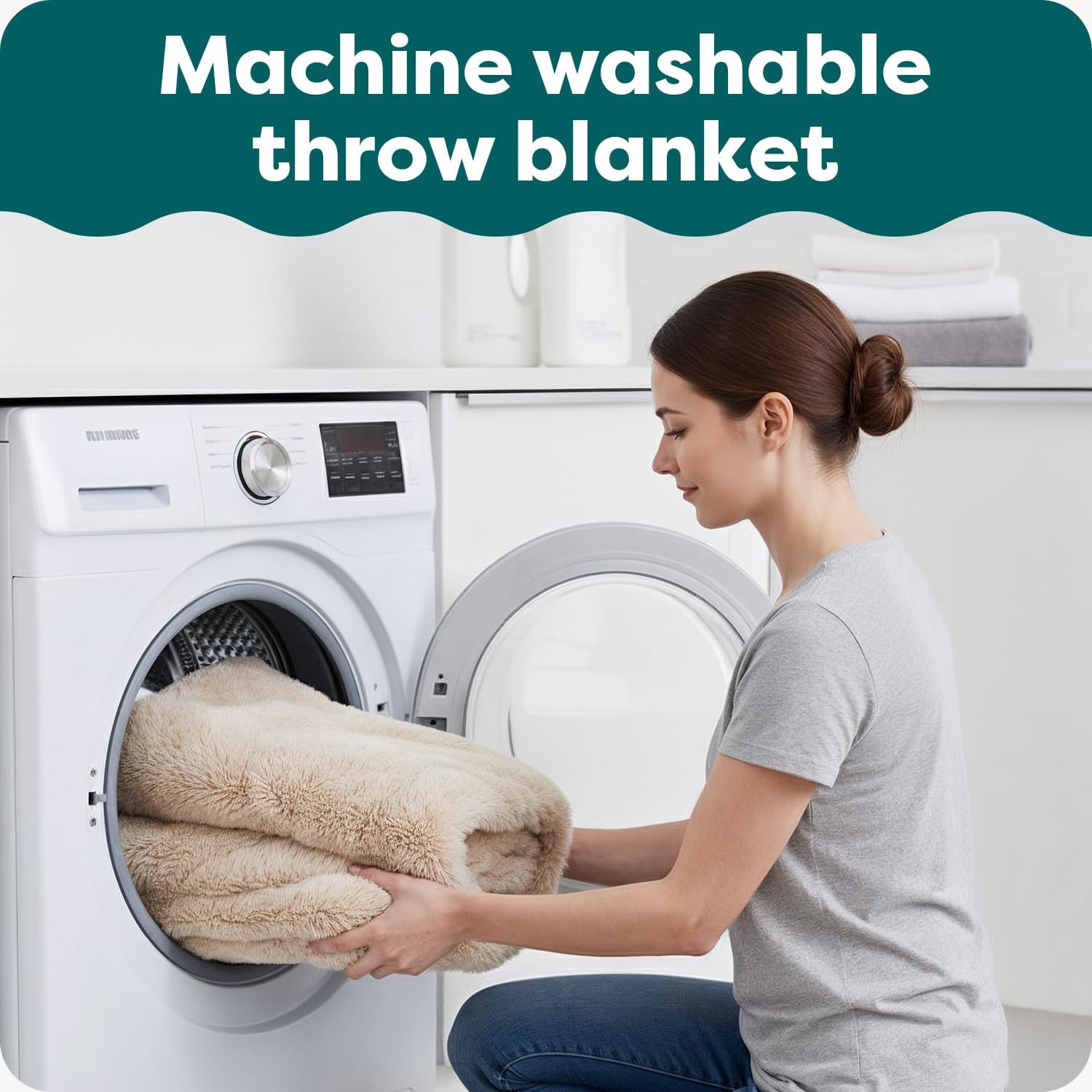image:imageFurhaven Waterproof Throw Blanket for Dogs amp Indoor Cats Reversible Protective Pet Blanket Extra Large Long Faux Fur amp Velvet DriftwoodGray