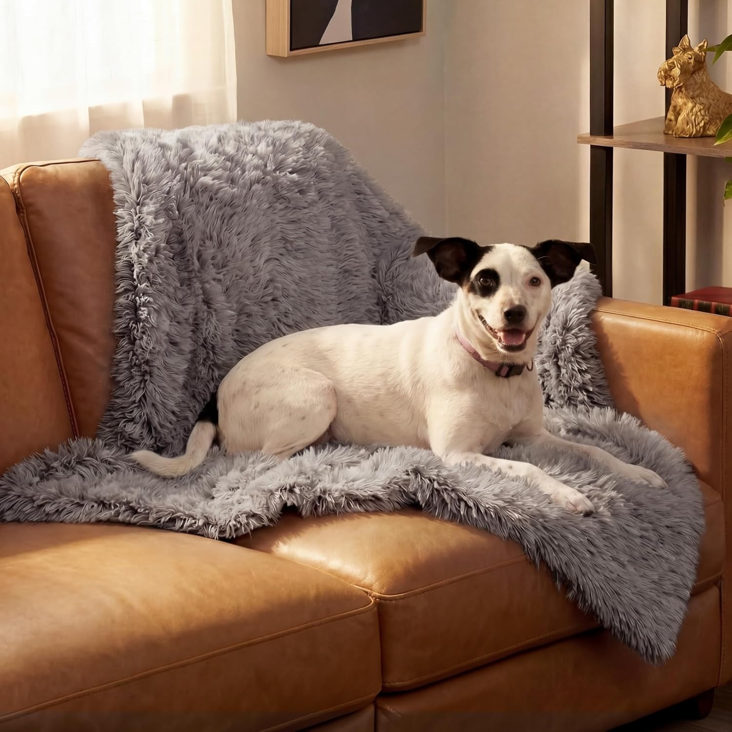 image:imageFurhaven Waterproof Throw Blanket for Dogs amp Indoor Cats Reversible Protective Pet Blanket Extra Large Long Faux Fur amp Velvet DriftwoodGray