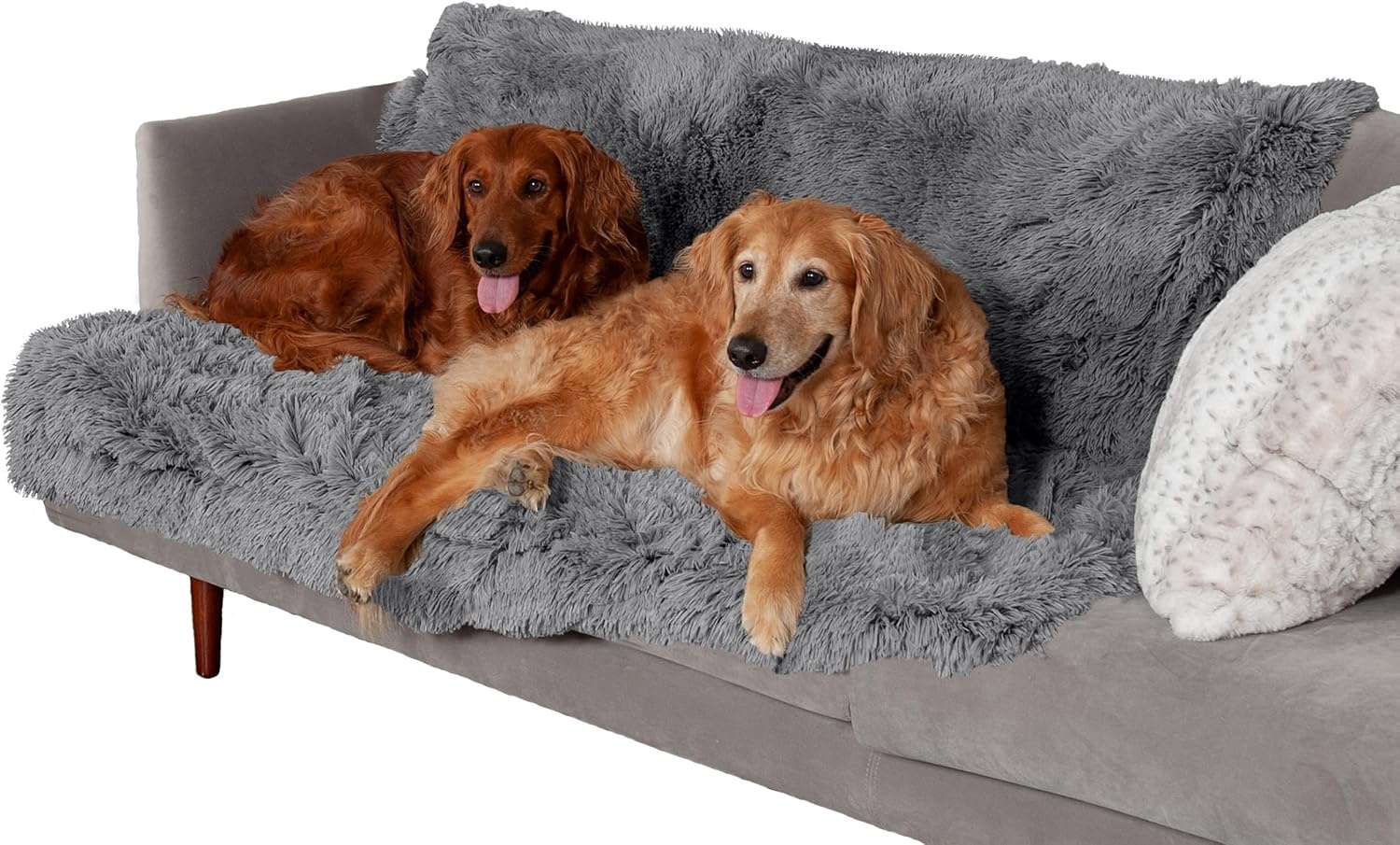 image:imageFurhaven Waterproof Throw Blanket for Dogs amp Indoor Cats Reversible Protective Pet Blanket Extra Large Long Faux Fur amp Velvet DriftwoodGray