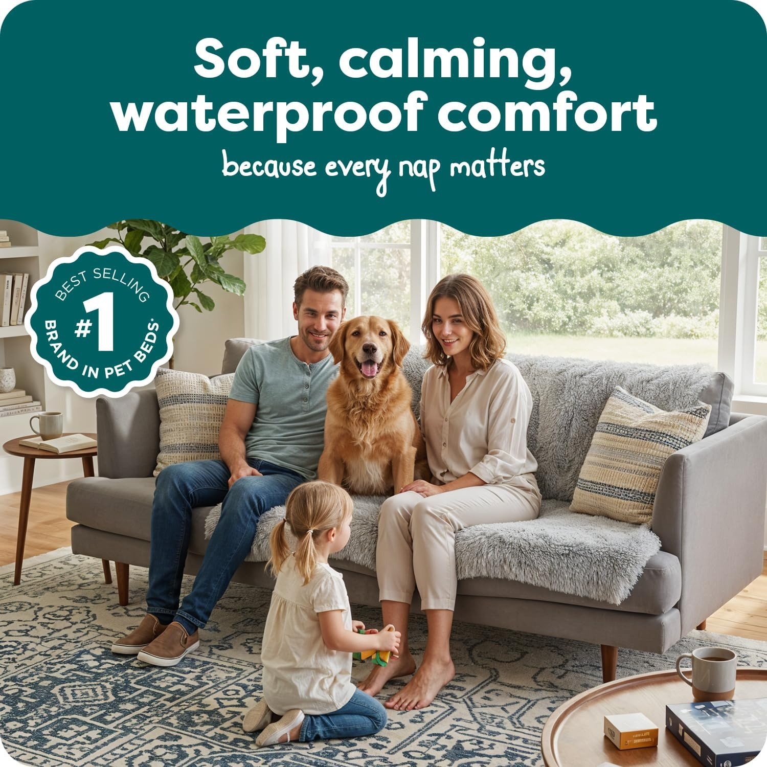 image:imageFurhaven Waterproof Throw Blanket for Dogs amp Indoor Cats Reversible Protective Pet Blanket Extra Large Long Faux Fur amp Velvet DriftwoodMist Gray