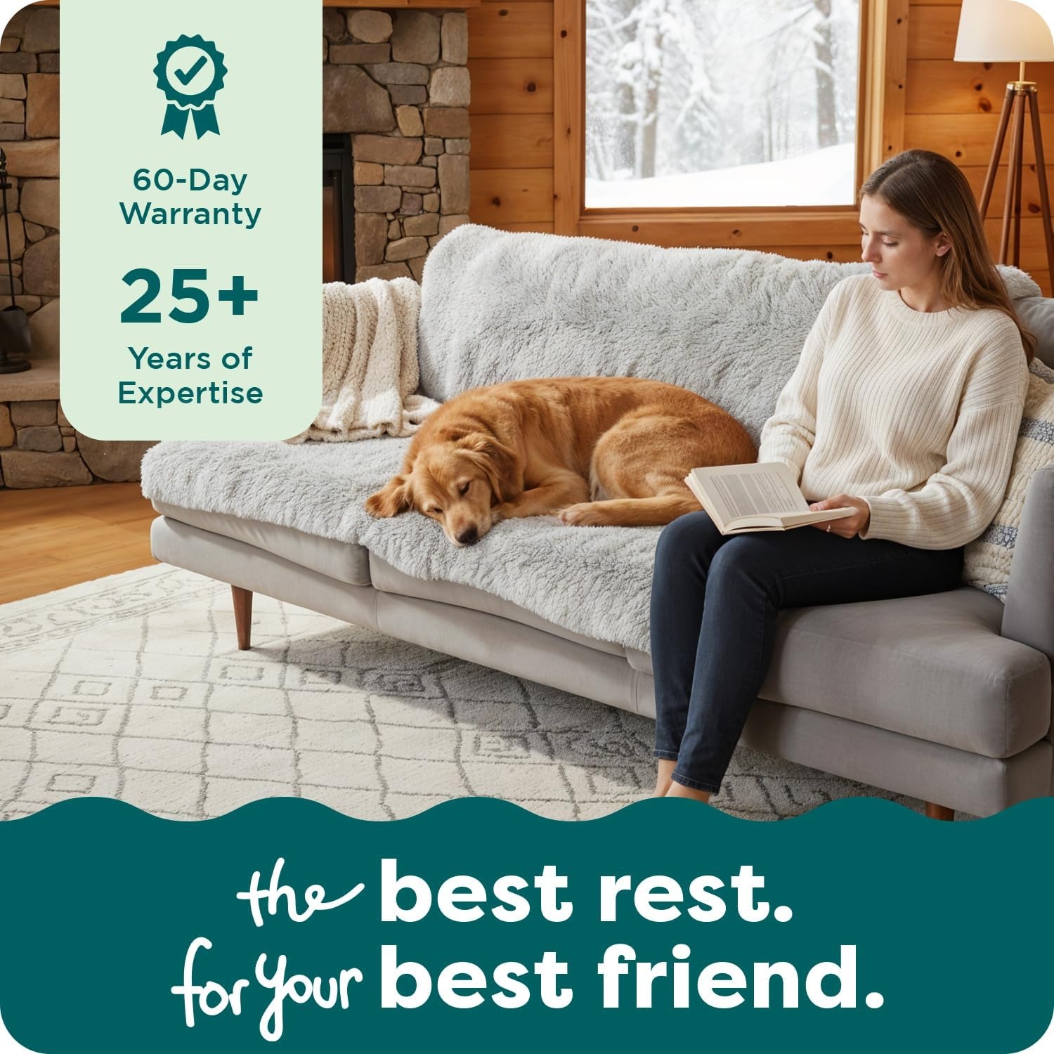 image:imageFurhaven Waterproof Throw Blanket for Dogs amp Indoor Cats Reversible Protective Pet Blanket Extra Large Long Faux Fur amp Velvet DriftwoodMist Gray