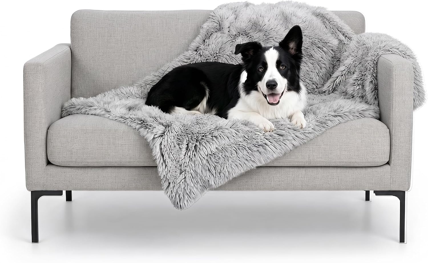 image:imageFurhaven Waterproof Throw Blanket for Dogs amp Indoor Cats Reversible Protective Pet Blanket Extra Large Long Faux Fur amp Velvet DriftwoodMist Gray
