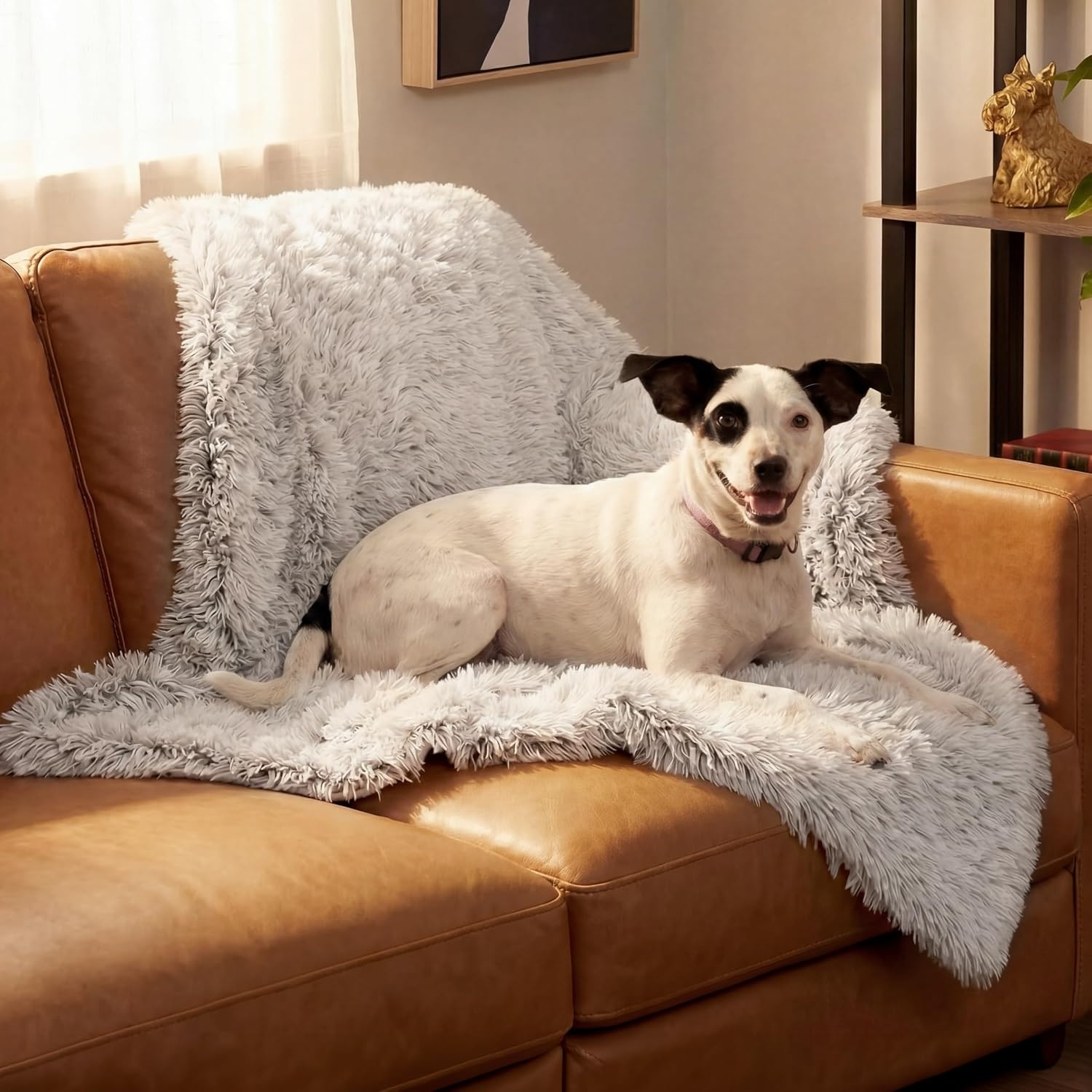 image:imageFurhaven Waterproof Throw Blanket for Dogs amp Indoor Cats Reversible Protective Pet Blanket Extra Large Long Faux Fur amp Velvet DriftwoodMist Gray