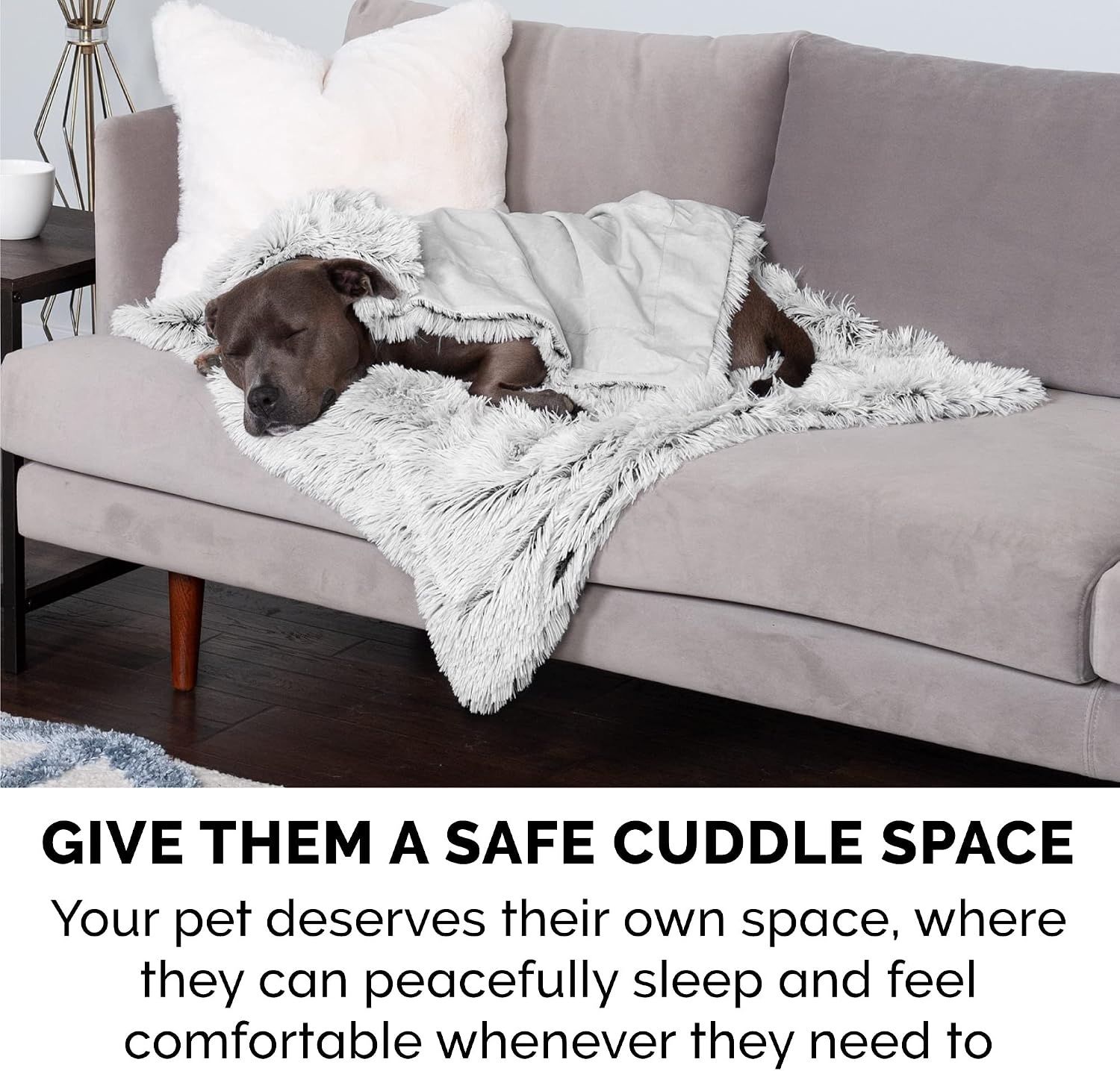 image:imageFurhaven Waterproof Throw Blanket for Dogs amp Indoor Cats Reversible Protective Pet Blanket Extra Large Long Faux Fur amp Velvet DriftwoodMist Gray