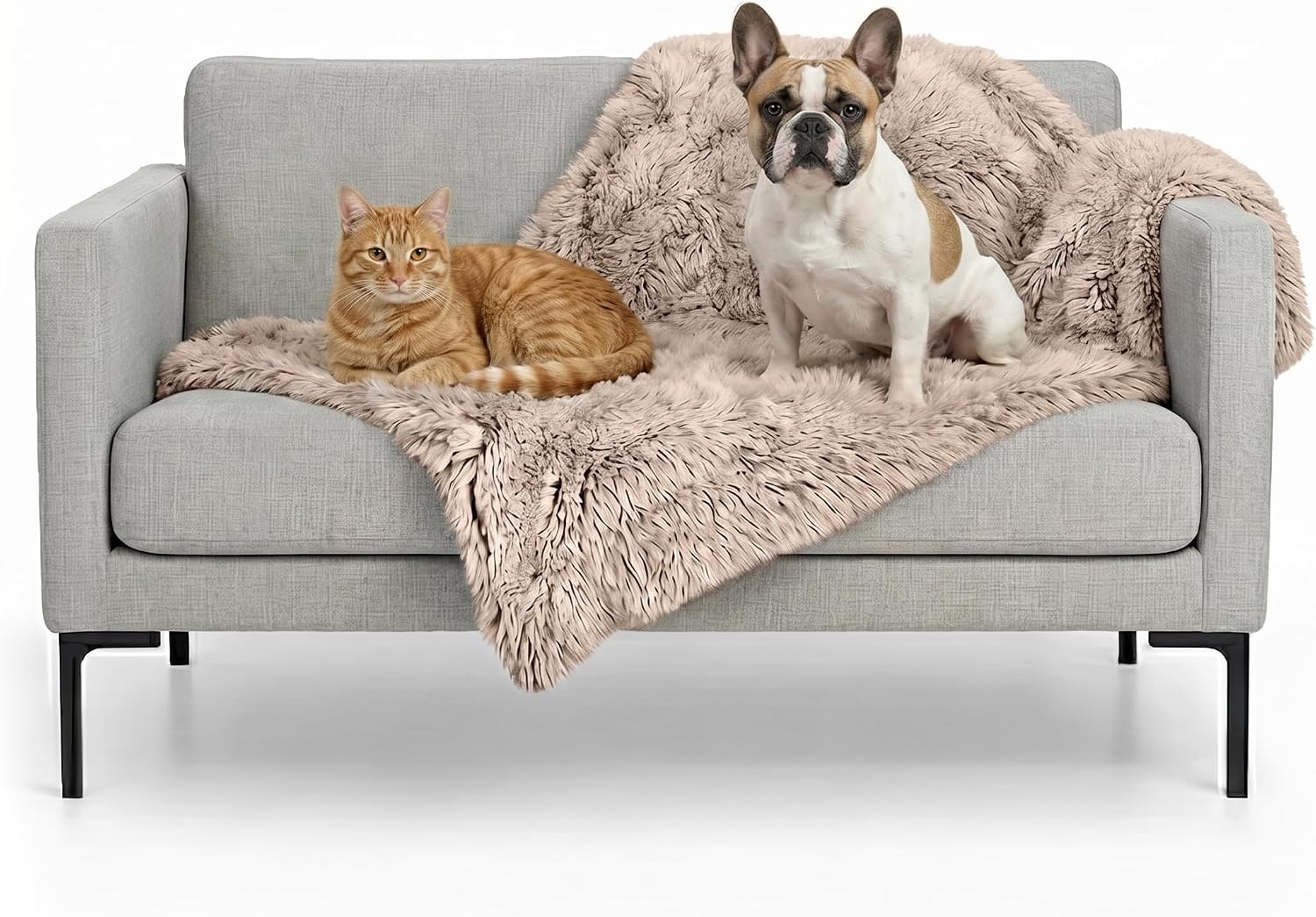 image:imageFurhaven Waterproof Throw Blanket for Dogs amp Indoor Cats Reversible Protective Pet Blanket Extra Large Long Faux Fur amp Velvet DriftwoodTaupe