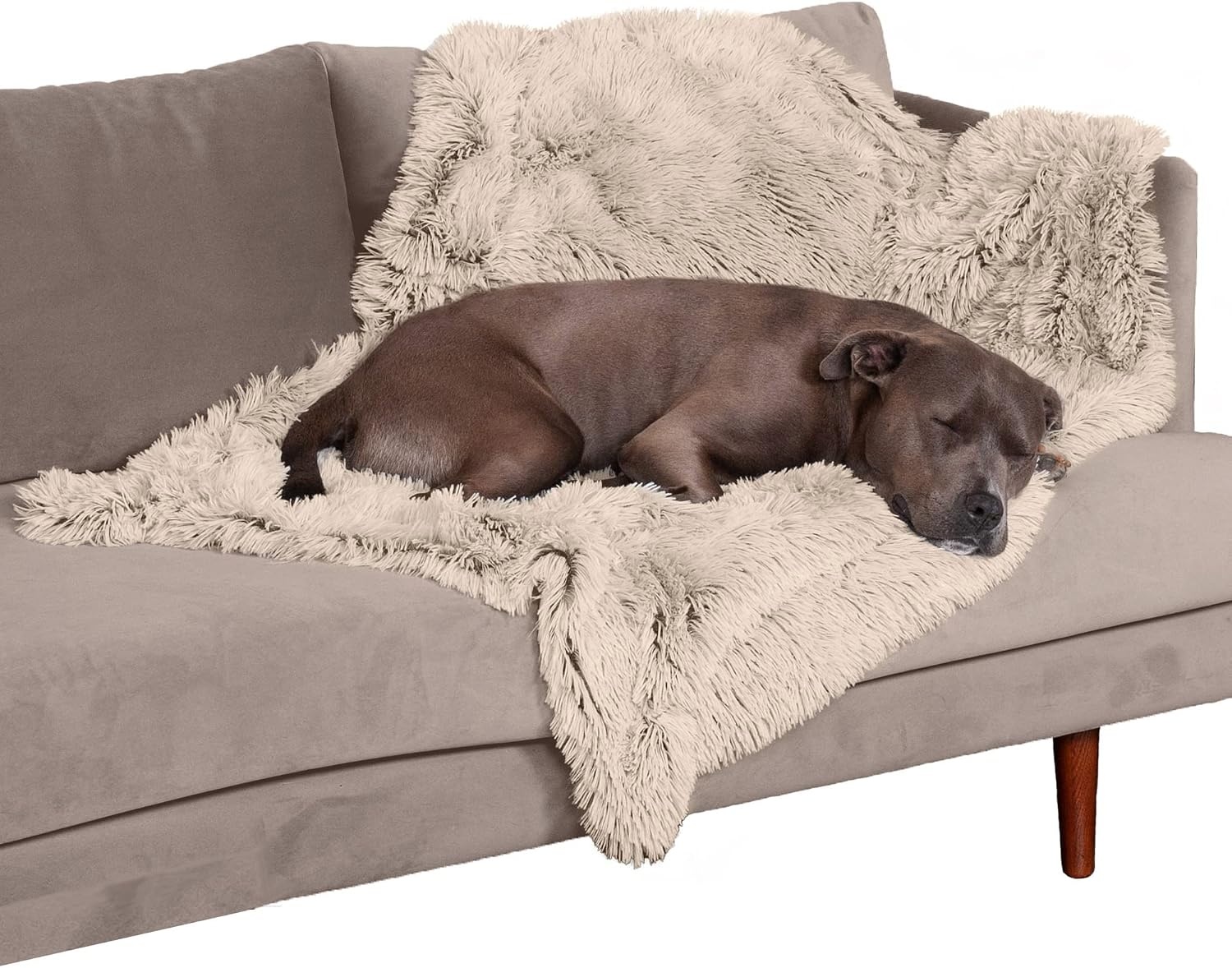 image:imageFurhaven Waterproof Throw Blanket for Dogs amp Indoor Cats Reversible Protective Pet Blanket Extra Large Long Faux Fur amp Velvet DriftwoodTaupe