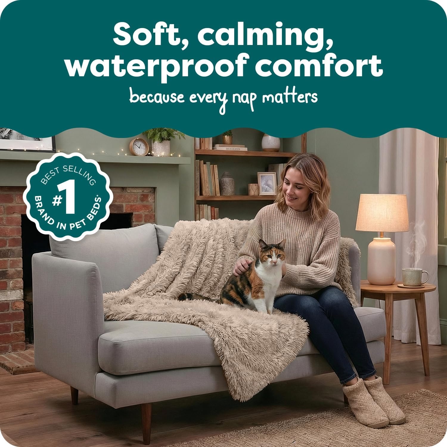 image:imageFurhaven Waterproof Throw Blanket for Dogs amp Indoor Cats Reversible Protective Pet Blanket Extra Large Long Faux Fur amp Velvet DriftwoodTaupe