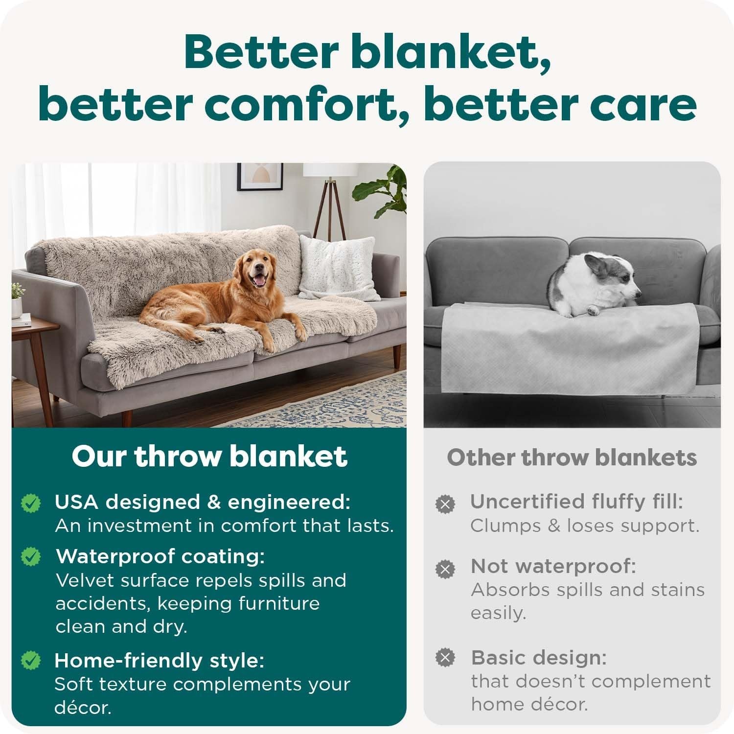 image:imageFurhaven Waterproof Throw Blanket for Dogs amp Indoor Cats Reversible Protective Pet Blanket Large Long Faux Fur amp Velvet Driftwood