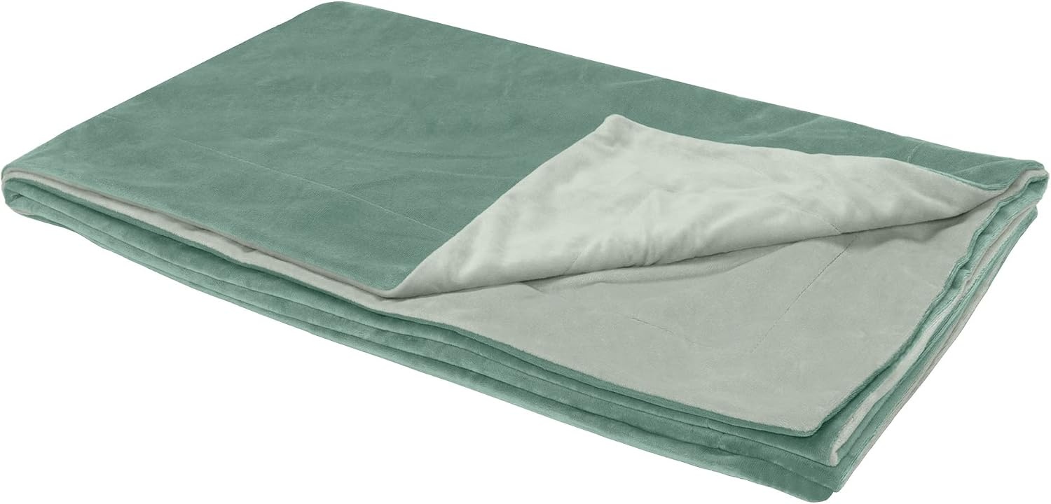 image:imageFurhaven Waterproof Throw Blanket for Dogs amp Indoor Cats Washable TwoTone Luxe Velvet Dog Blanket Celadon Green MediumCeladon Green