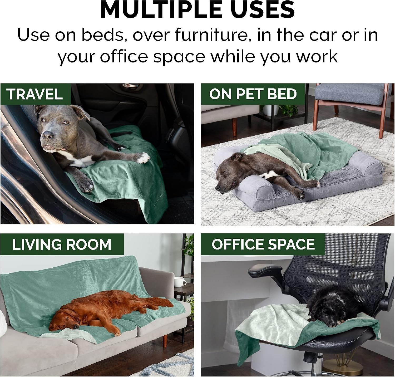 image:imageFurhaven Waterproof Throw Blanket for Dogs amp Indoor Cats Washable TwoTone Luxe Velvet Dog Blanket Celadon Green MediumCeladon Green