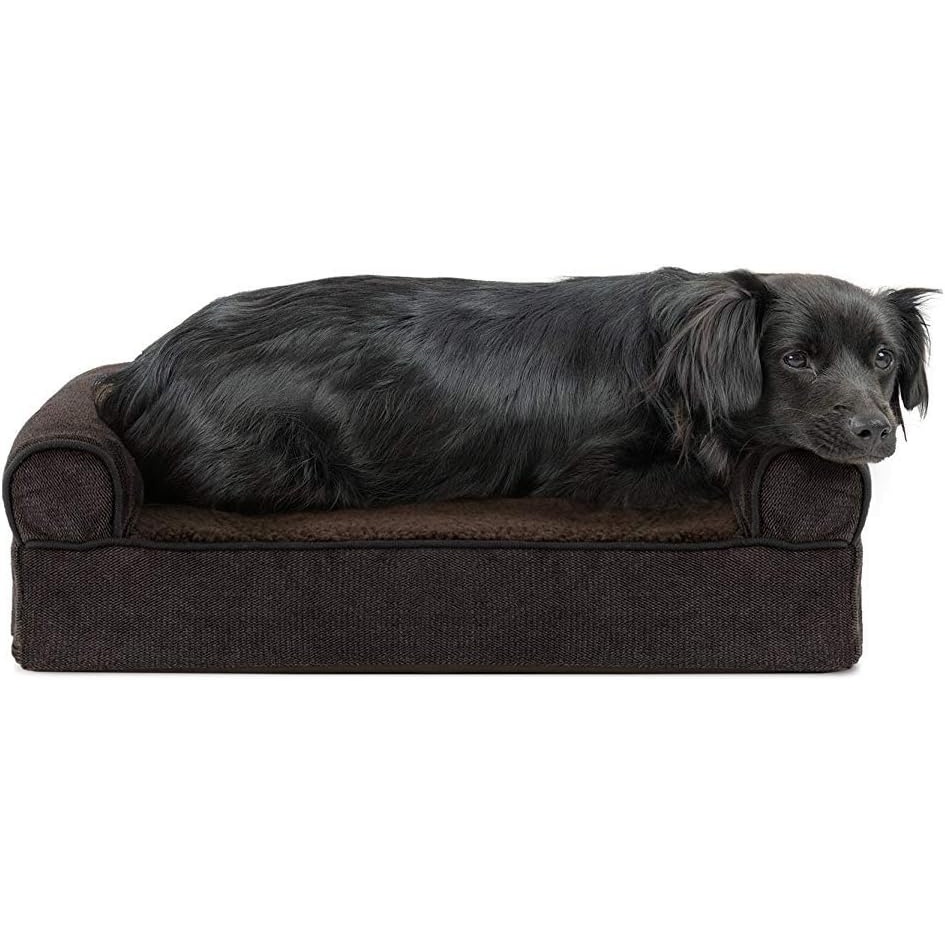 image:imageFurHaven Dog Bed Cover Replacement SofaStyle Design with Soft Breathable Fabric for Cozy Comfort Machine Washable Jumbo Plus XXL Plush amp Velvet Waves BrownstoneSherpa Chenille Coffee
