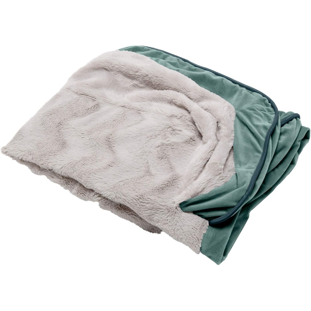 image:imageFurHaven Dog Bed Cover Replacement SofaStyle Design with Soft Breathable Fabric for Cozy Comfort Machine Washable Jumbo Plus XXL Plush amp Velvet Waves BrownstoneCeladon Green