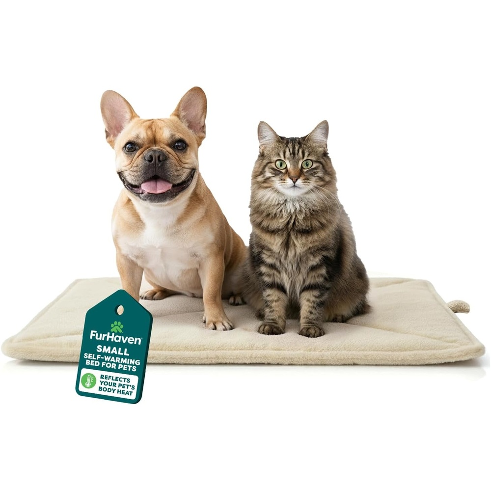 image:imageFurHaven ThermaNAP Faux Fur SelfWarming Mat Brown Leopard LargeCream