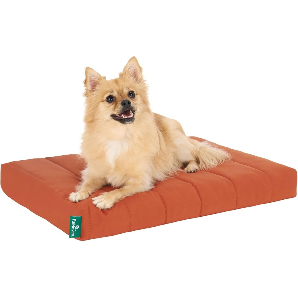image:imageFurhaven Orthopedic Dog Bed Classic Cushion with Plush Tufted Top Supportive Foam Mattress Removable Washable Cover Joint Relief Gray LargeRust