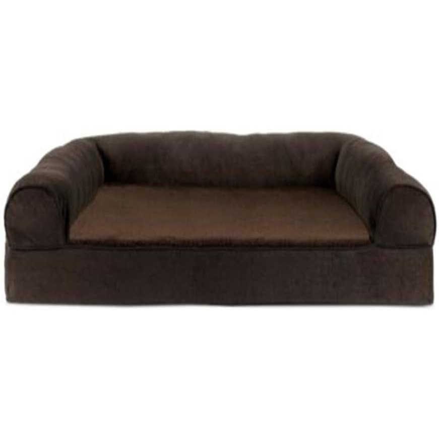 image:imageFurhaven Orthopedic Dog Bed for LargeMedium Dogs w Removable Bolsters amp Washable Cover For Dogs Up to 55 lbs Plush amp Suede Sofa Gray LargeEspresso