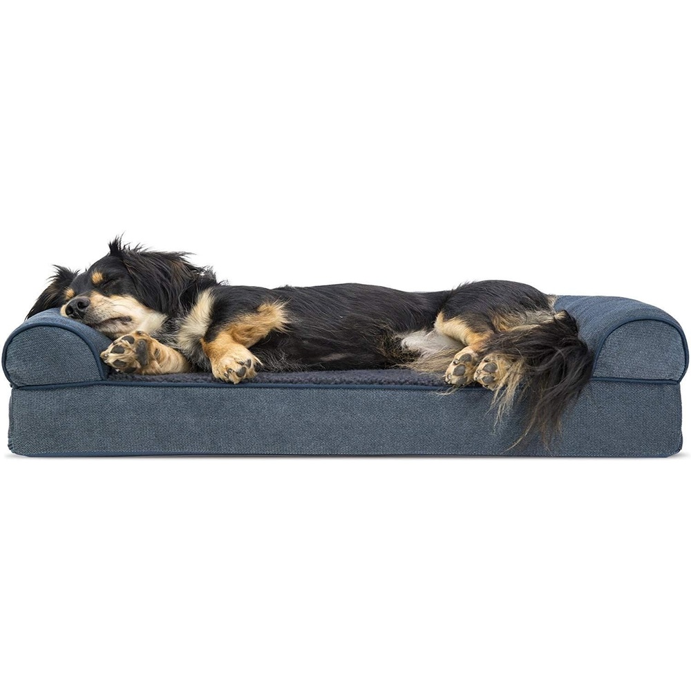image:imageFurhaven Orthopedic Dog Bed for LargeMedium Dogs w Removable Bolsters amp Washable Cover For Dogs Up to 55 lbs  Plush amp Suede Sofa  Gray LargeOrion Blue