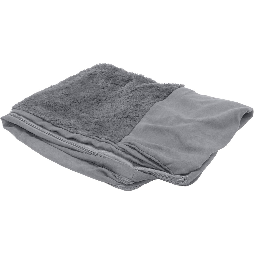 image:imageFurhaven Replacement Dog Bed Cover Plush amp Suede SofaStyle Machine Washable Gray Medium