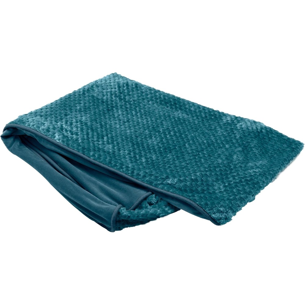 image:imageFurhaven Replacement Dog Bed Cover Ultra Plush Faux Fur amp Suede Contour Luxe Lounger Machine Washable Chocolate LargeMinky Plush Velvet Spruce Blue