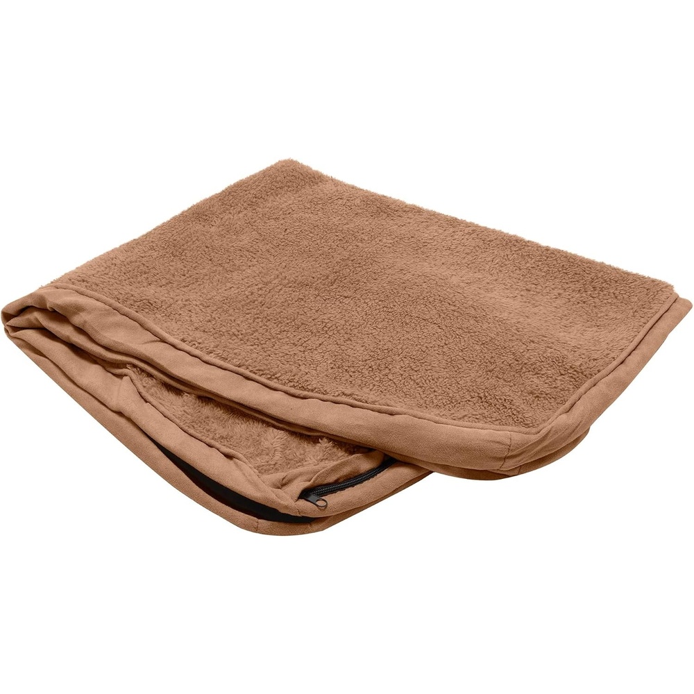 image:imageFurhaven Replacement Dog Bed Cover WaterResistant IndoorOutdoor Logo Print Oxford Polycanvas Mattress Washable Deep Lagoon Jumbo XLargeTerry Suede Camel
