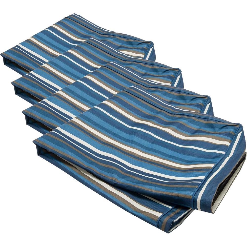 image:imageFurhaven Replacement Dog Bed Cover WaterResistant IndoorOutdoor Logo Print Oxford Polycanvas Mattress Washable Deep Lagoon Jumbo XLargeWaterResistant Striped Print Blue