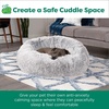 FurHaven 23″ Calming Donut Dog Bed for Small Dogs & Cats, Round Plush Donut Design with Soft Filling for Snuggling Comfort, Removable Washable Cover, Small, Shaggy Faux Fur, Mist Gray(Mist Gray)
