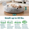 FurHaven 23″ Calming Donut Dog Bed for Small Dogs & Cats, Round Plush Donut Design with Soft Filling for Snuggling Comfort, Removable Washable Cover, Small, Shaggy Faux Fur, Mist Gray(Mist Gray)