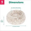 FurHaven 23″ Calming Donut Dog Bed for Small Dogs & Cats, Round Plush Donut Design with Soft Filling for Snuggling Comfort, Removable Washable Cover, Small, Shaggy Faux Fur, Mist Gray(Driftwood)