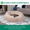 FurHaven 23″ Calming Donut Dog Bed for Small Dogs & Cats, Round Plush Donut Design with Soft Filling for Snuggling Comfort, Removable Washable Cover, Small, Shaggy Faux Fur, Mist Gray(Taupe)