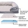 FurHaven Cooling Gel Dog Bed for Large Dogs, Perfect Comfort Sofa Bed, Cool Gel-Top Foam & Solid Orthopedic Foam Base for Joint Support, Removable Washable Cover, Jumbo XL, Plush & Velvet, Brownstone(Dino Toy + Granite Gray)