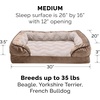 FurHaven Cooling Gel Dog Bed for Large Dogs, Perfect Comfort Sofa Bed, Cool Gel-Top Foam & Solid Orthopedic Foam Base for Joint Support, Removable Washable Cover, Jumbo XL, Plush & Velvet, Brownstone(Brownstone)