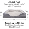 FurHaven Cooling Gel Dog Bed for Large Dogs, Perfect Comfort Sofa Bed, Cool Gel-Top Foam & Solid Orthopedic Foam Base for Joint Support, Removable Washable Cover, Jumbo XL, Plush & Velvet, Brownstone(Dino Toy + Granite Gray)