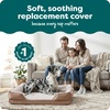 FurHaven Dog Bed Cover Replacement, Sofa-Style Design with Soft, Breathable Fabric for Cozy Comfort, Machine Washable, Jumbo Plus XXL, Plush & Velvet Waves, Brownstone(Brownstone)