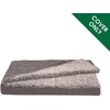 FurHaven Dog Bed Cover Replacement, Sofa-Style Design with Soft, Breathable Fabric for Cozy Comfort, Machine Washable, Jumbo Plus XXL, Plush & Velvet Waves, Brownstone(Blanket Top – Berber & Suede (Gray))