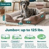 FurHaven Dog Bed Cover Replacement, Sofa-Style Design with Soft, Breathable Fabric for Cozy Comfort, Machine Washable, Jumbo Plus XXL, Plush & Velvet Waves, Brownstone(Brownstone)