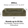FurHaven Dog Bed Cover Replacement, Sofa-Style Design with Soft, Breathable Fabric for Cozy Comfort, Machine Washable, Jumbo Plus XXL, Plush & Velvet Waves, Brownstone((Faux Fur & Velvet) Dark Sage)