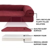 FurHaven Dog Bed Cover Replacement, Sofa-Style Design with Soft, Breathable Fabric for Cozy Comfort, Machine Washable, Jumbo Plus XXL, Plush & Velvet Waves, Brownstone(Wine Red (Quilted Sofa))